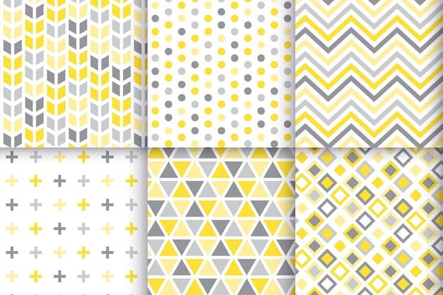 Yellow and gray geometric pattern set