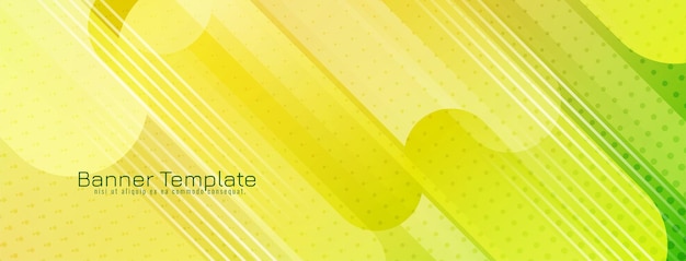 Yellow and green decorative geometric banner vector