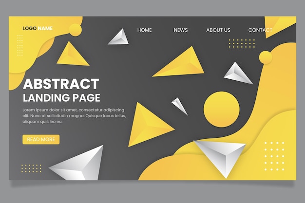 Yellow and grey landing page template