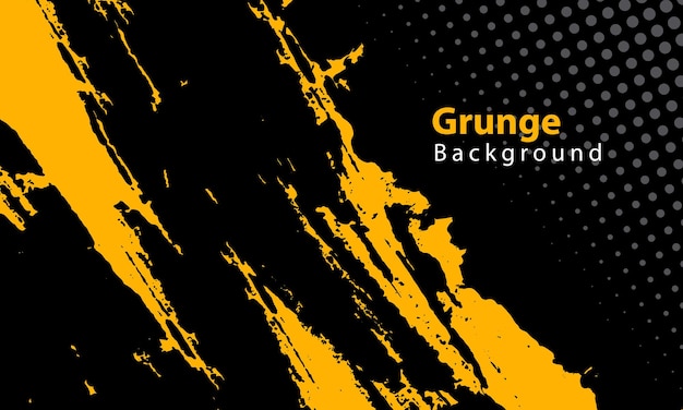 Free Vector yellow grunge texture in dark background