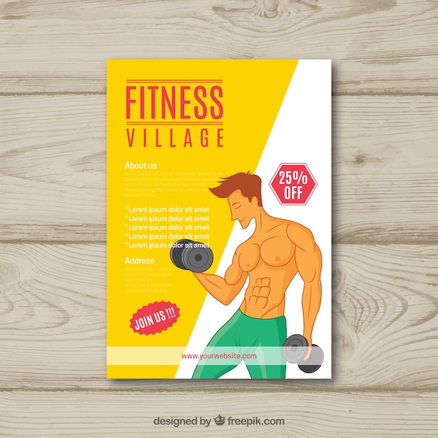 Yellow gym flyer template