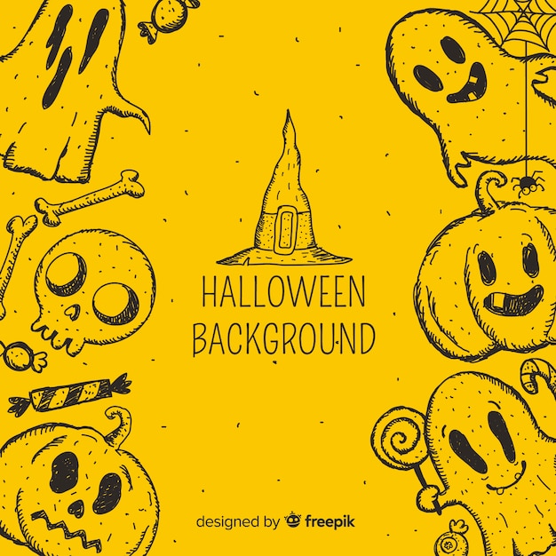 Yellow halloween background