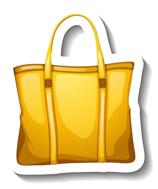 Free Vector yellow hand bag sticker on white background