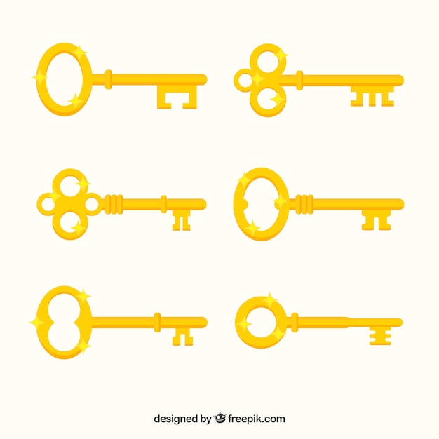 Free Vector yellow key collection