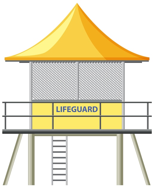 Free Vector yellow lifeguard tower isolated