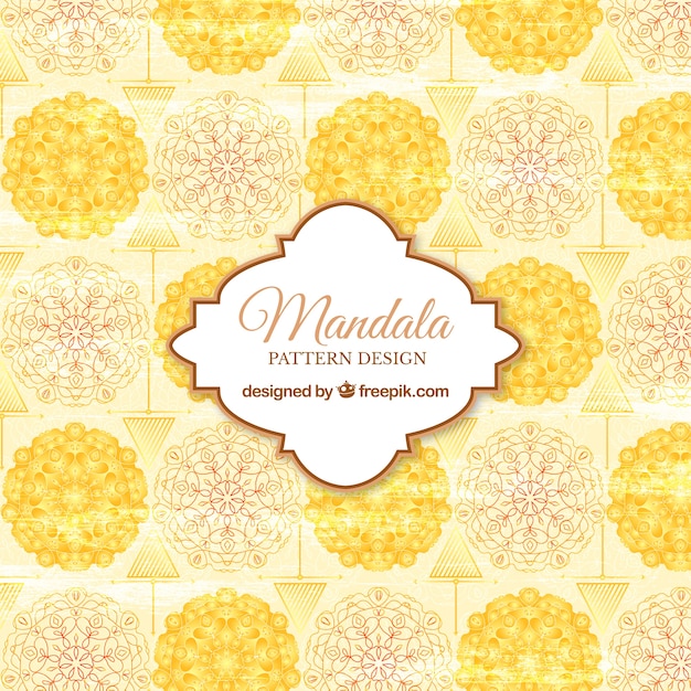 Free Vector yellow mandala pattern background