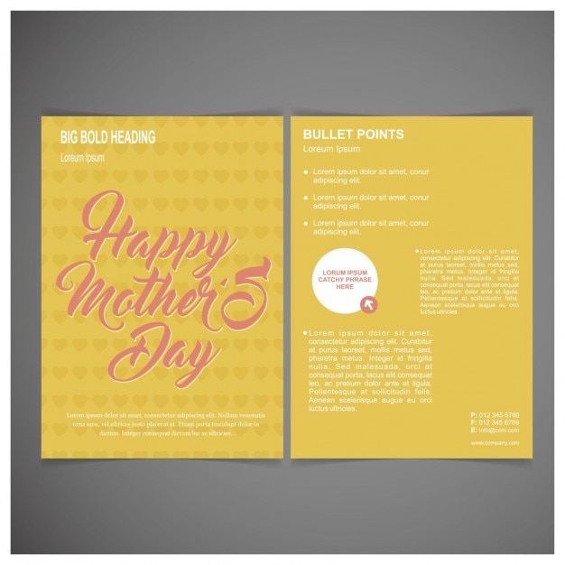 Free vector yellow mothers day poster