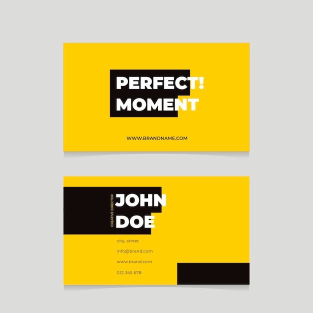 Yellow neon business cards