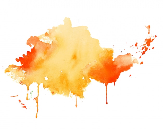 Free Vector yellow and orange watercolor splash texture background