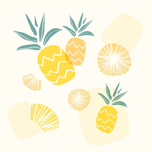 Yellow pineapple background