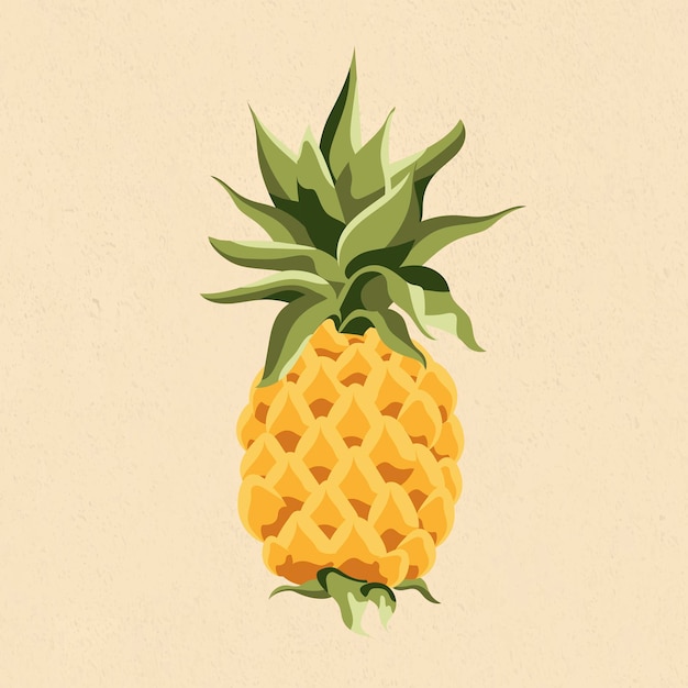 Free Vector yellow pineapple design element illustration