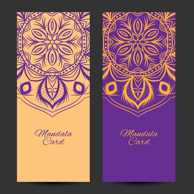 Yellow and purple mandala card