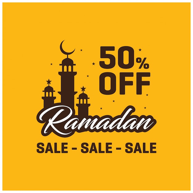 Free Vector yellow ramadan sale background