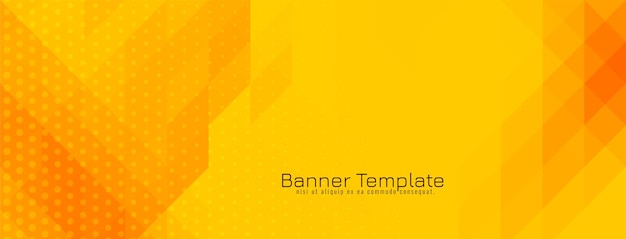 Yellow and red triangular mosaic pattern banner design vector