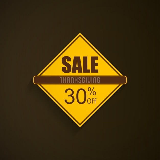 Free Vector yellow rhombus, thanksgiving, sales