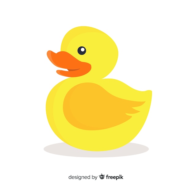 Free Vector yellow rubber duck flat design