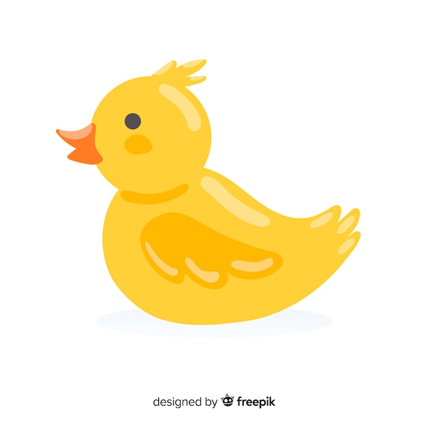 Free Vector yellow rubber duck hand drawn