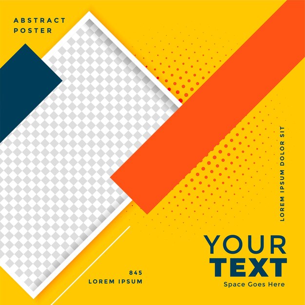 Yellow social media poster  with image space