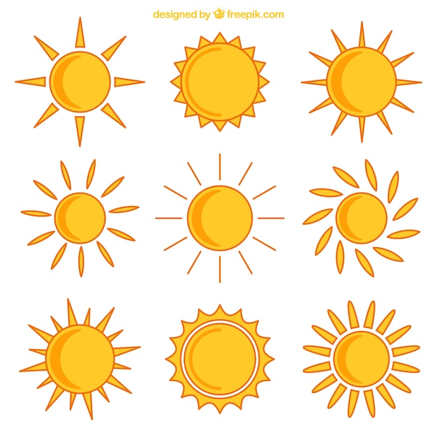 Free Vector yellow sunny icons