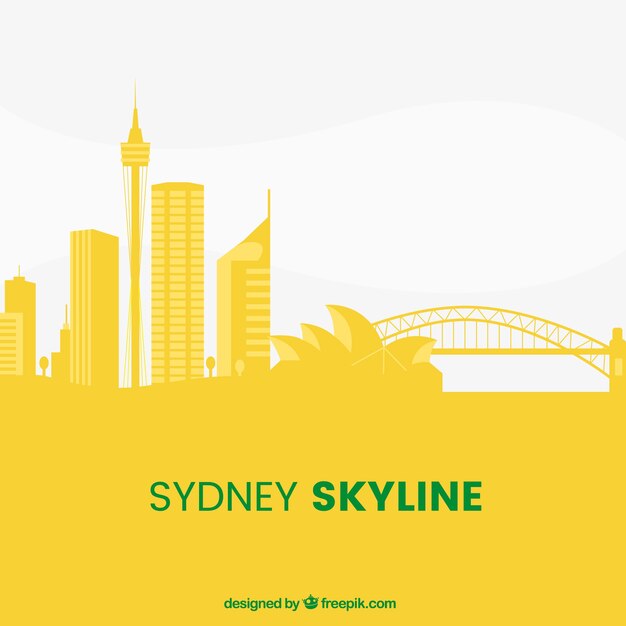 Yellow sydney skyline design