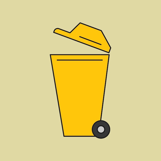 Free Vector yellow trash bin environment icon design element vector