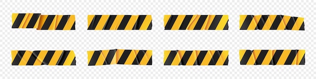 Free Vector yellow warning caution tape line wrinkled ribbon