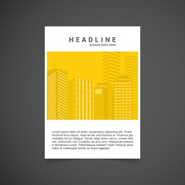 Free Vector yellow and white brochure