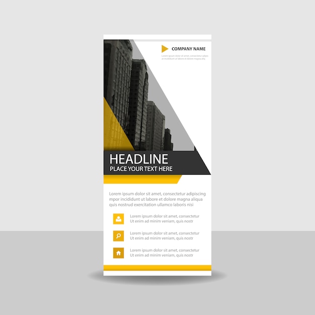 Free Vector yellow and white commercial roll up banner