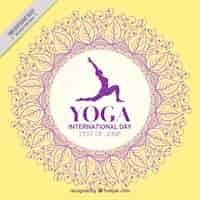 Free vector yellow yoga day background