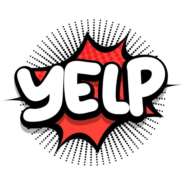 Yelp Comic book explosion bubble vector illustration