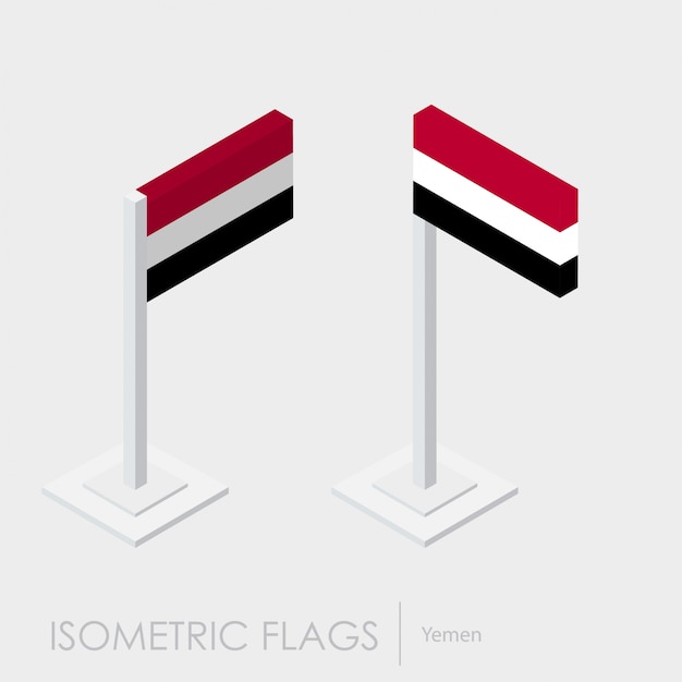 Free Vector yemen flag 3d isometric style