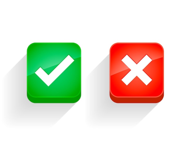 Yes or no button symbols