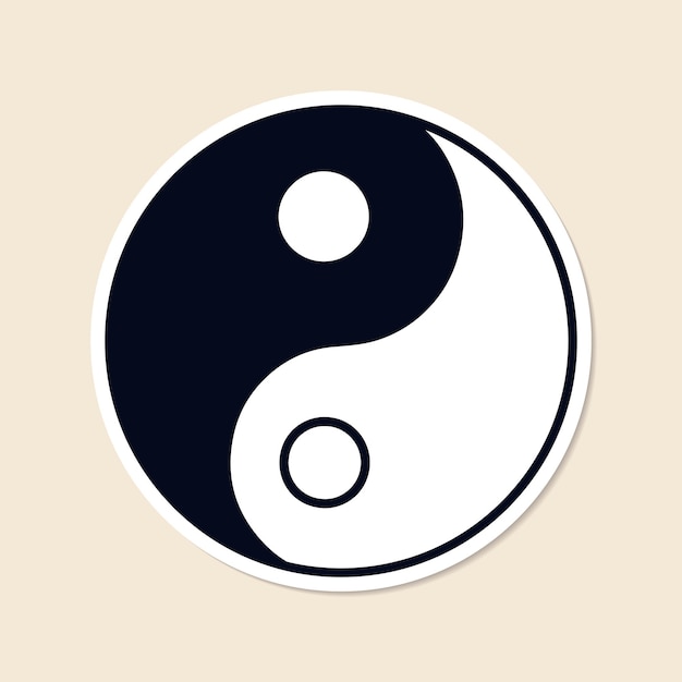 Free vector the yin and yang symbol sticker vector