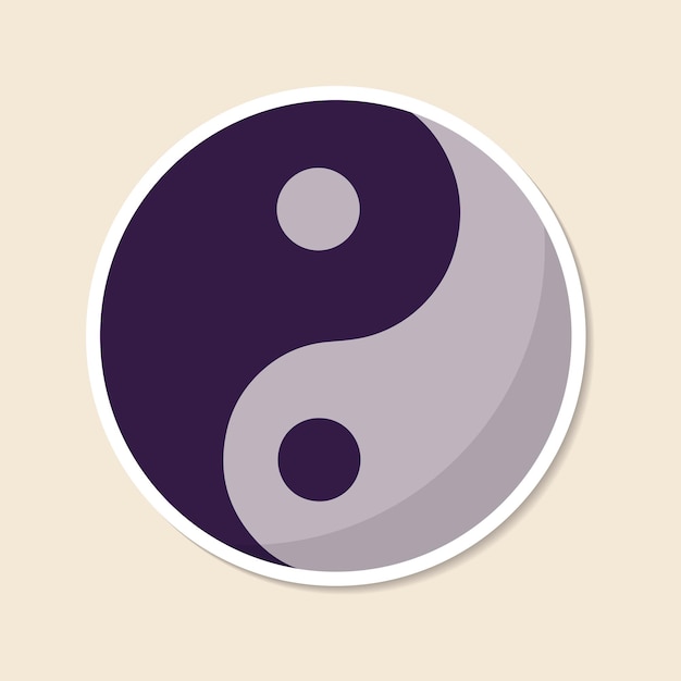 Free Vector yin and yang symbol sticker