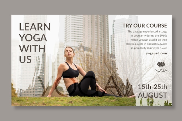 Yoga banner template with photo