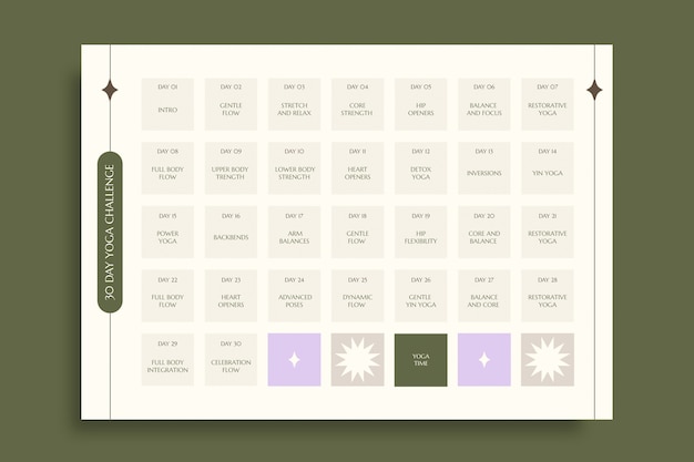 Free Vector yoga calendar template design