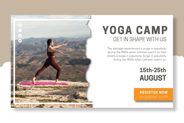 Free Vector yoga camp banner template