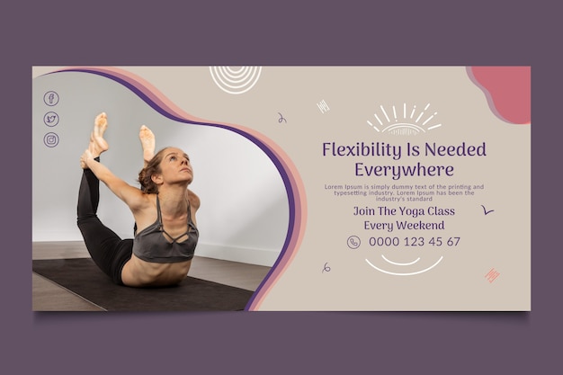 Yoga class horizontal banner template