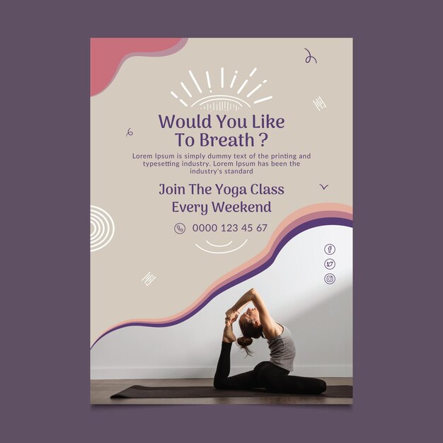 Yoga class poster template