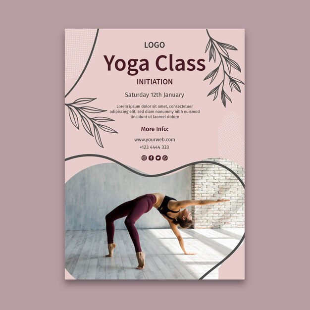 Yoga class template poster