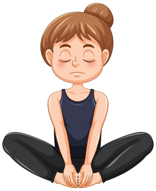 Free Vector yoga cobblers pose cartoon character