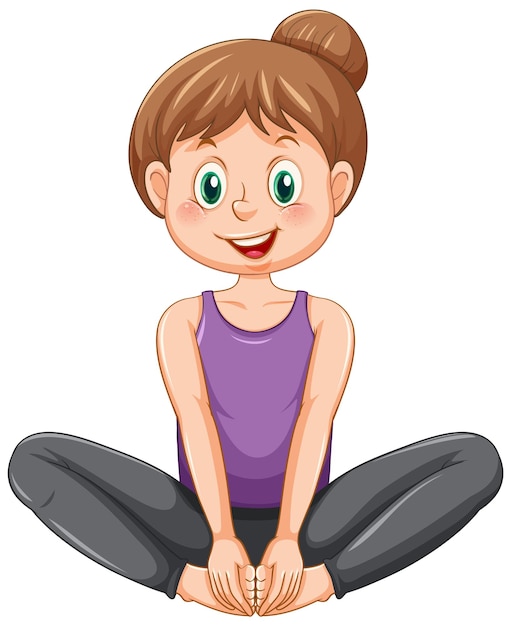 Free vector yoga cobblers pose cartoon character