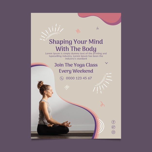 Yoga course poster template