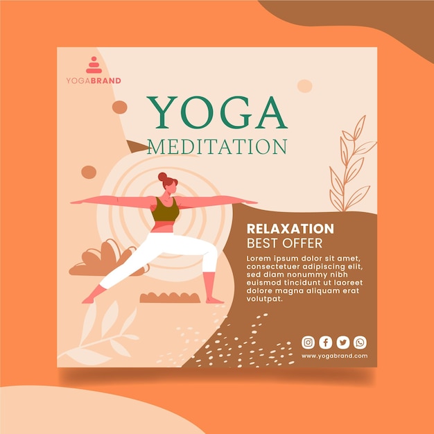 Free Vector yoga flyer template design