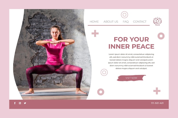 Free Vector yoga landing page