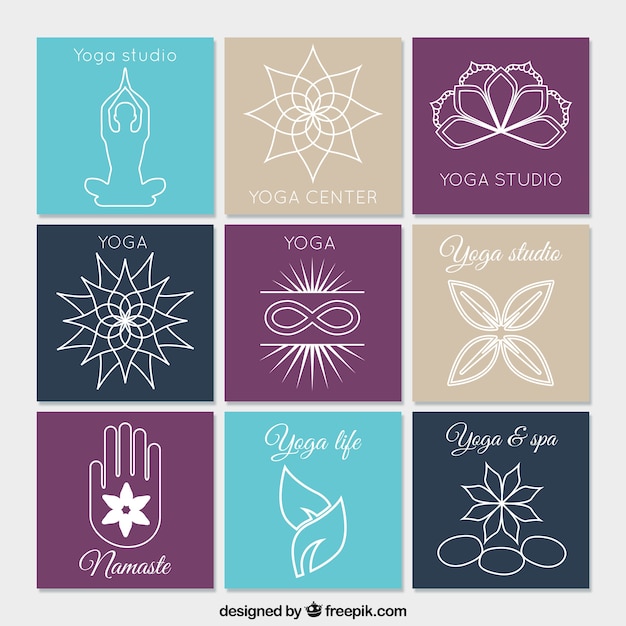 Free vector yoga logo collection