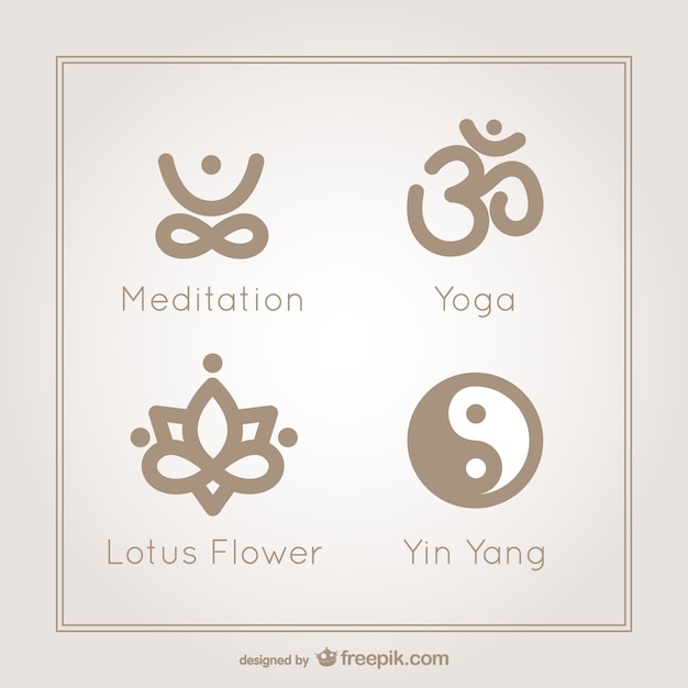 Free Vector yoga and meditation icons