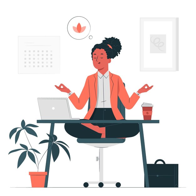 Yoga at the office concept illustration