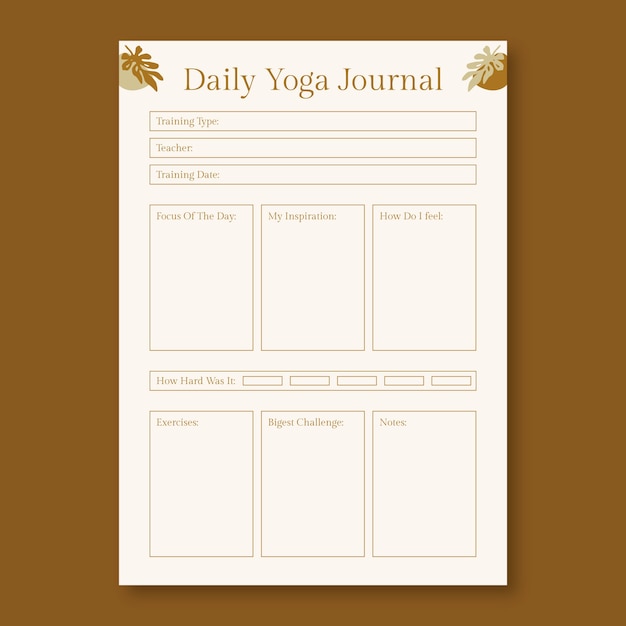 Yoga planner template design