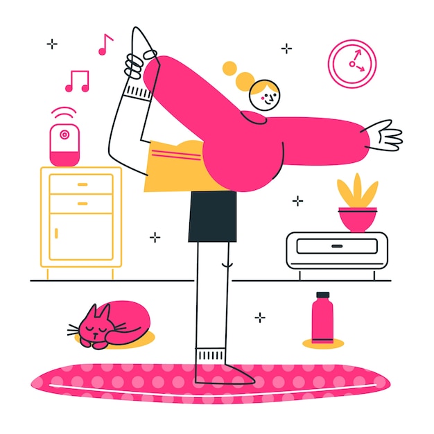 Free Vector yoga practice concept illustration